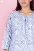 Cambric Cotton Kurta And Pant Set With Kota Dupatta In Block Print